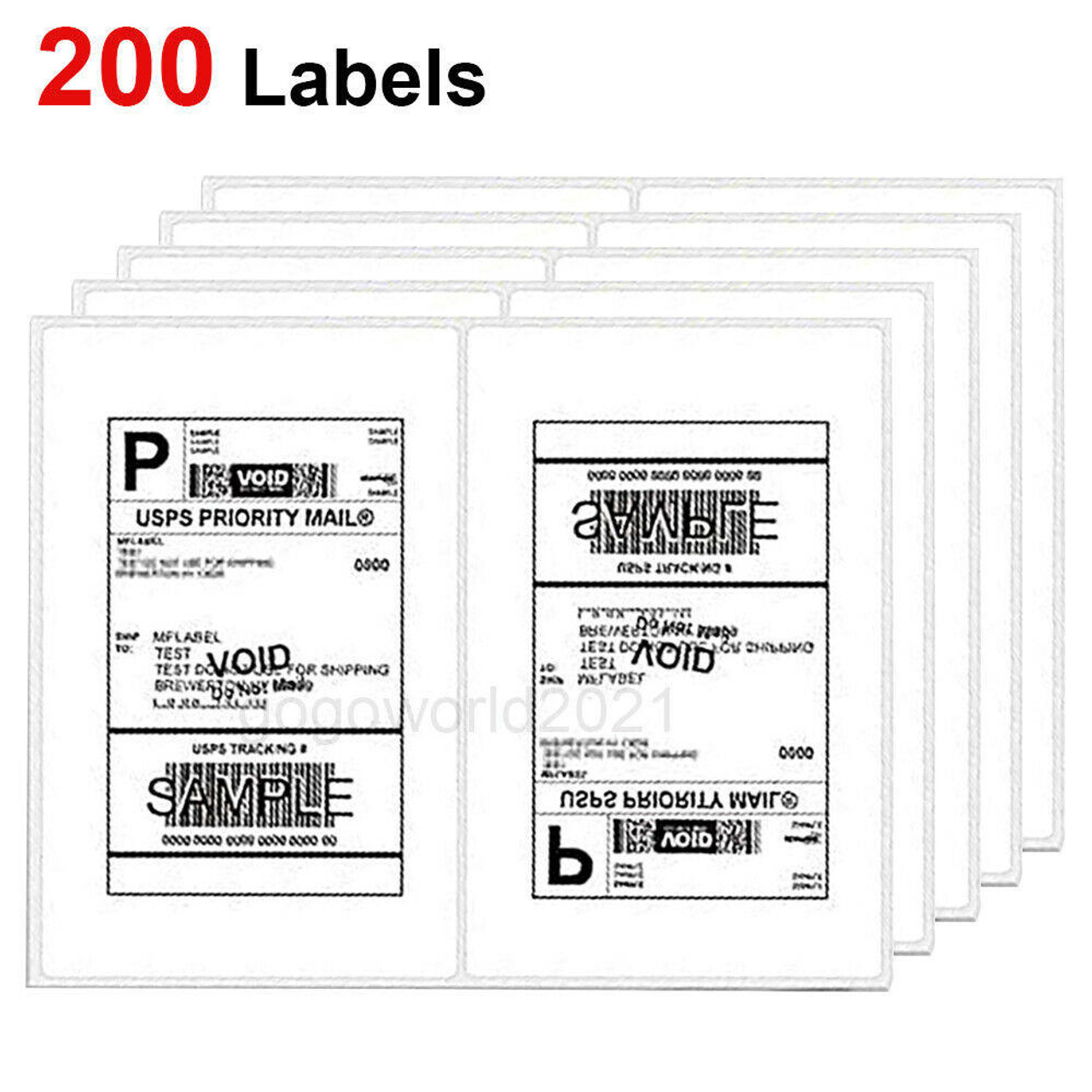 US 200 Shipping Labels 8.5x5.5 Rounded Corner Self Adhesive 2 Per