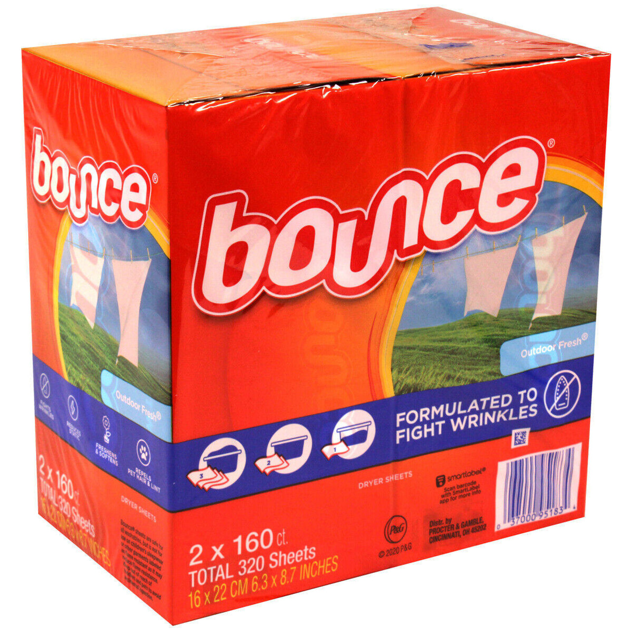 Bounce Lasting Fresh Outdoor Fresh & Clean Fabric Softener Dryer