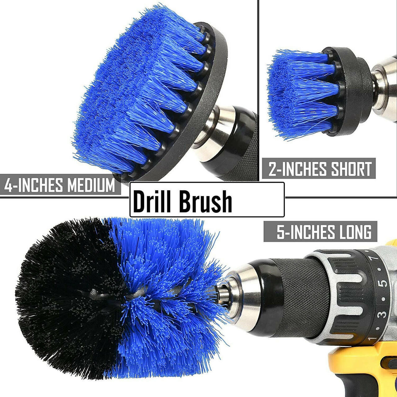 Drill Brushes Set 3pcs Tile Grout Power Scrubber Cleaner Spin Tub Shower  Wall