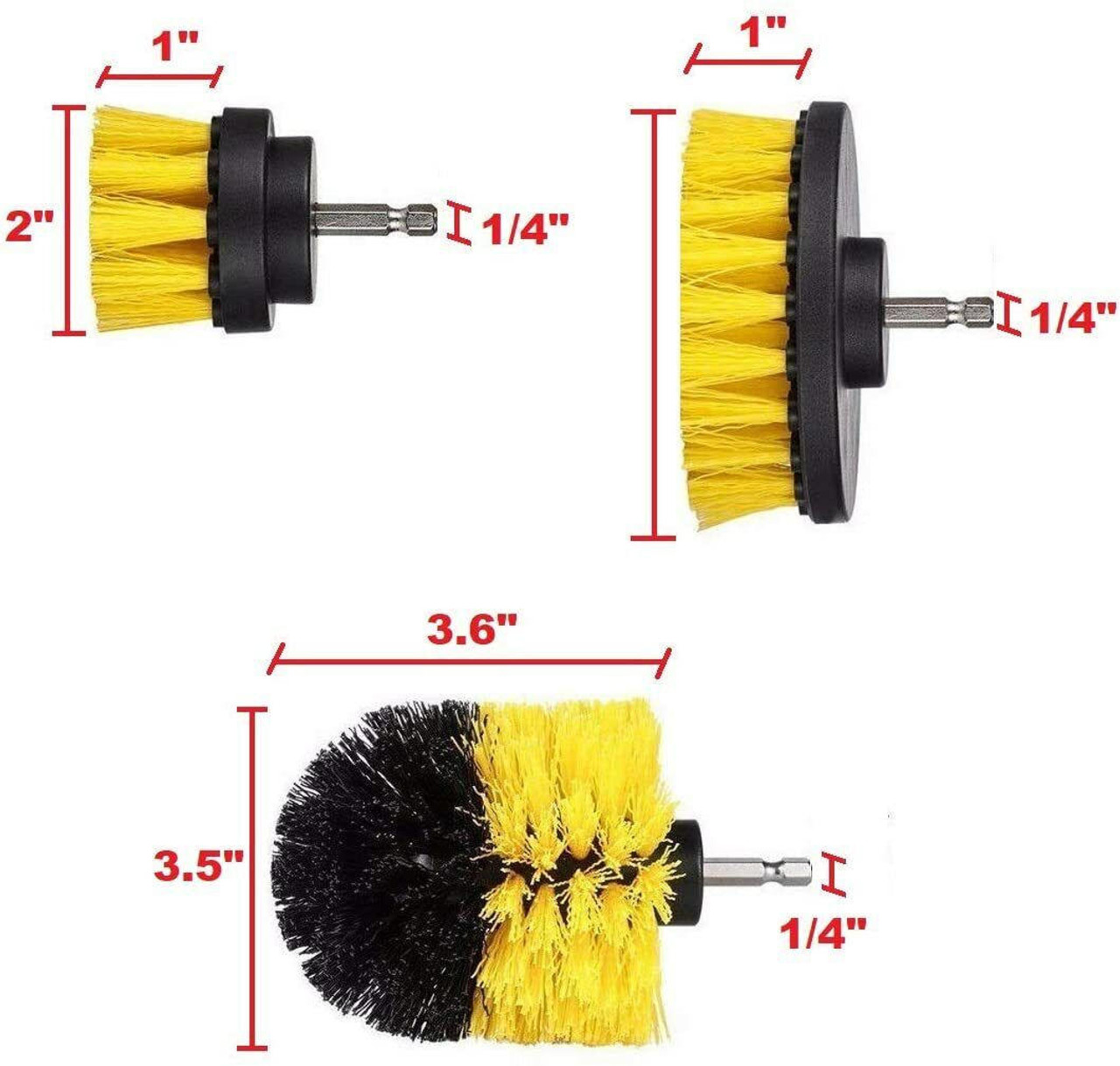 Drill Brushes Set 3pcs Tile Grout Power Scrubber Cleaner Spin Tub