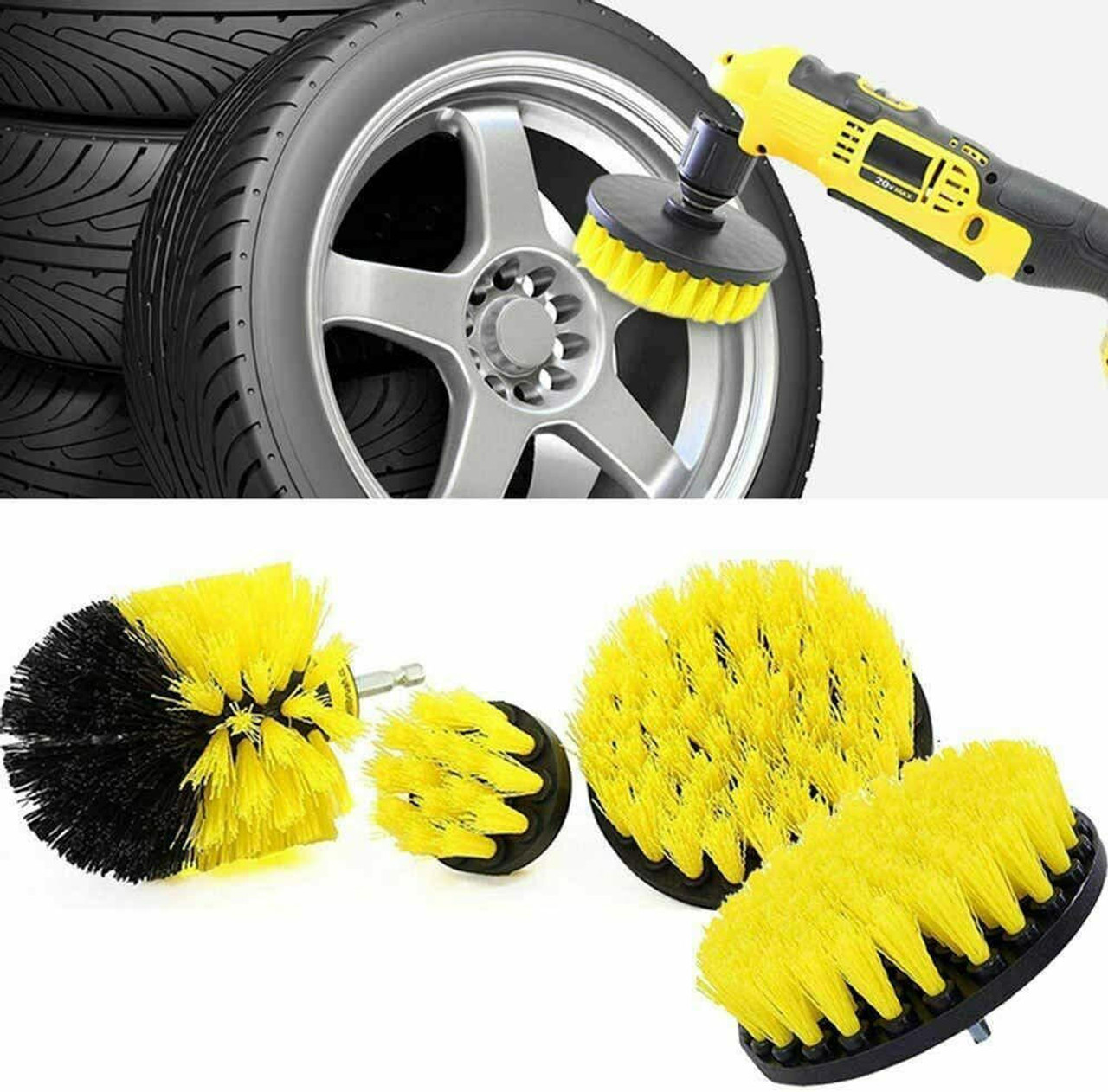 3 Pcs/set Electric Drill Brush Bristle Cleaning Head For Car Tile