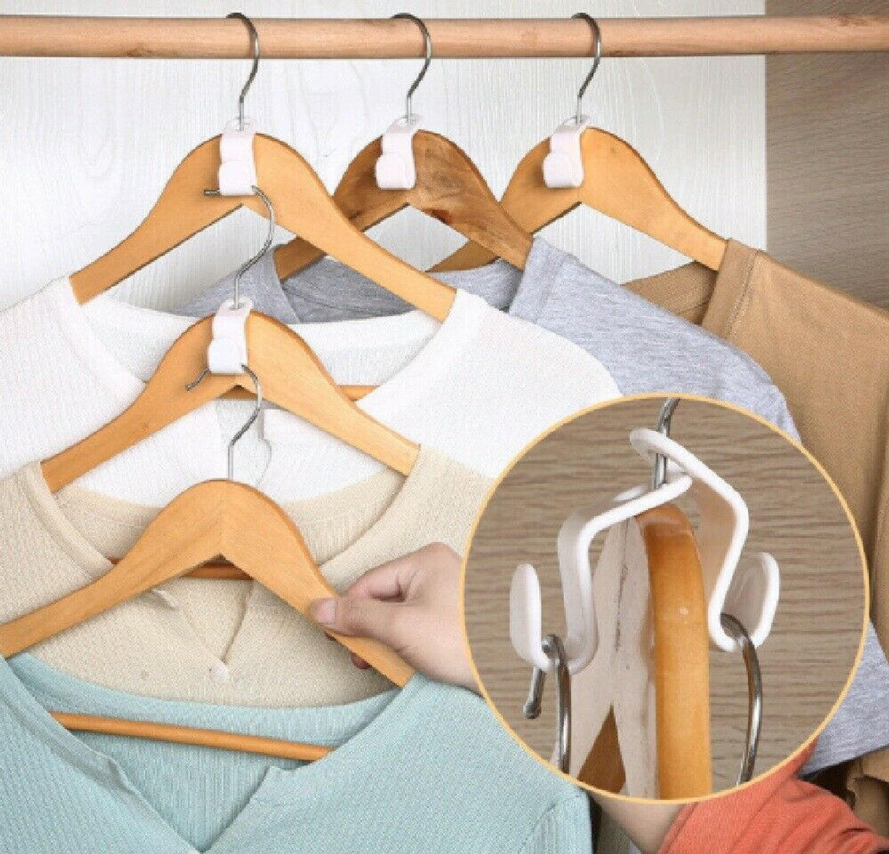 2 PCS Space Saving Hangers, Closet Organizer Hangers Space Saving