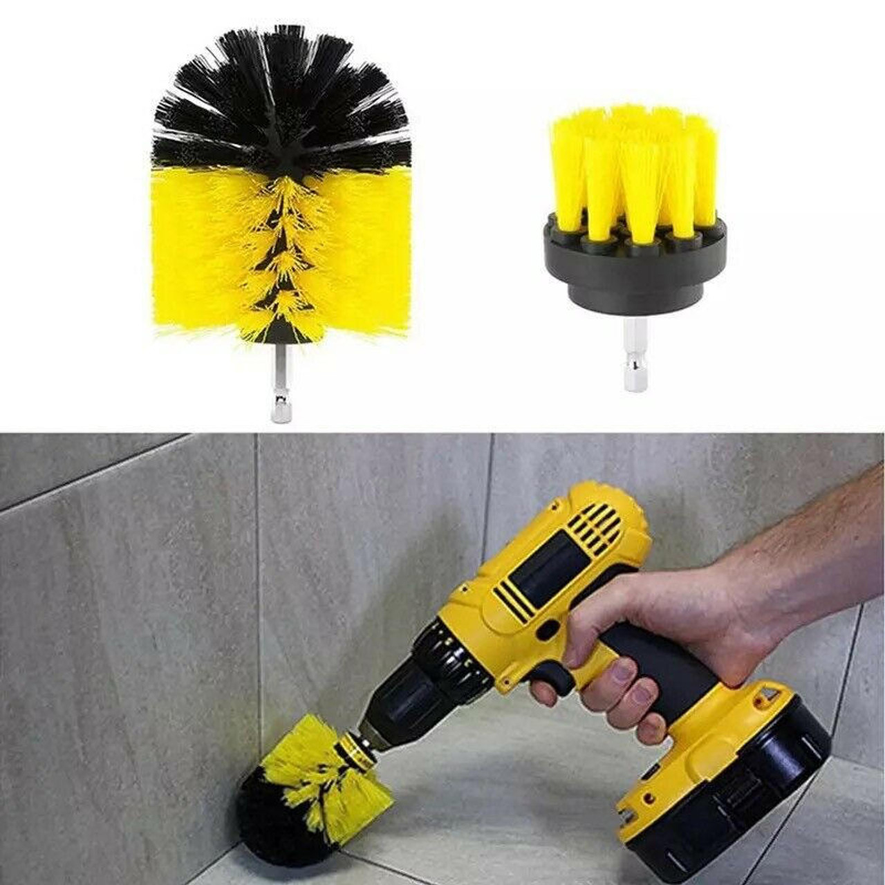 3PCS Drill Brush Power Scrubber Drill Attachments For Carpet Tile Grout  Cleaning