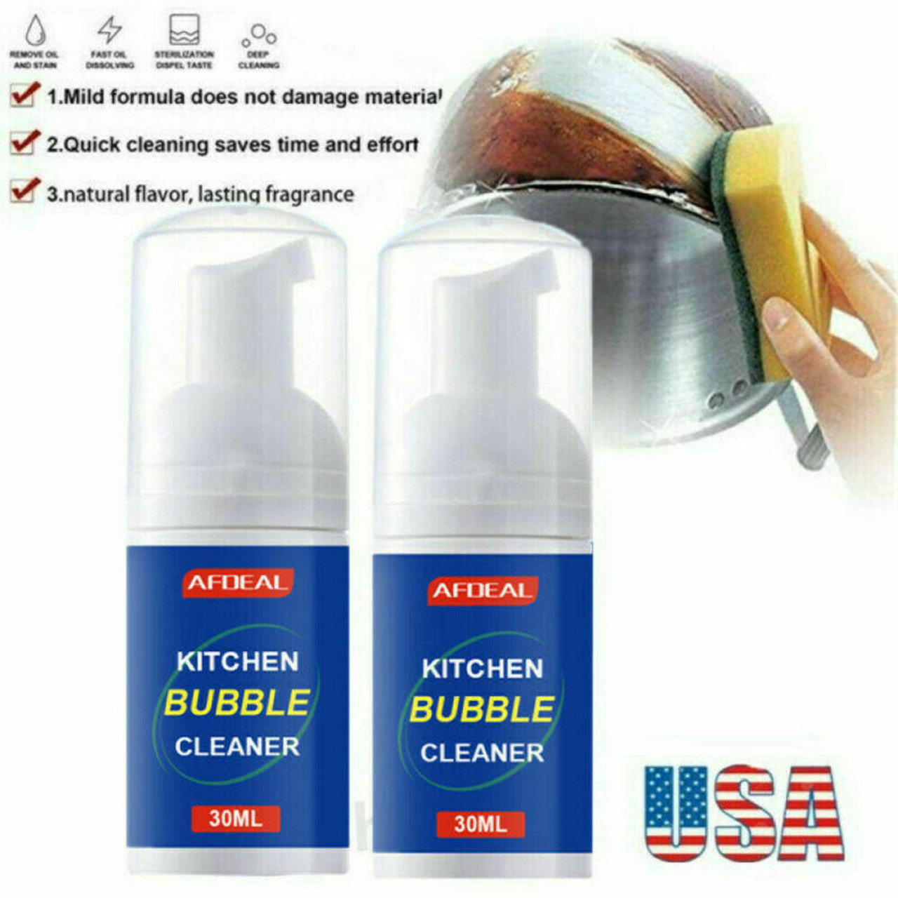 1-5xMulti-Purpose Cleaning Bubble Cleaner Spray Foam Kitchen Grease Dirt  Removal