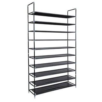 10 Tier Storage and Organization Shoe Rack by Lavish Home, Black