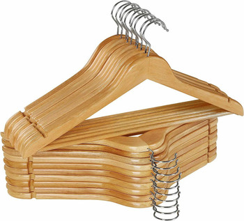 Utopia Home Wooden Hangers Pack of 20 and 80 Suit Hangers Premium Natural Finish