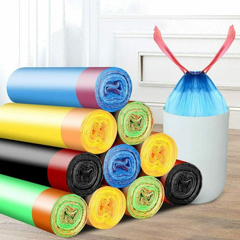 Small Drawstring Trash Bags Colorful Thin Plastic Disposable Garbage Bags 75pcs