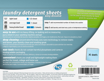 Homevative Laundry Detergent Sheets, Easy dissolve, 30 count
