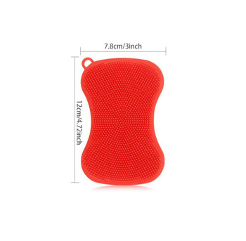 3 PACK SILICONE SPONGE SET Scrubber Dish Washing Face clean kitchen washable