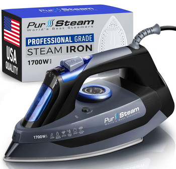 Professional Grade 1700W Steam Iron for Clothes with Rapid Even Heat Curtains