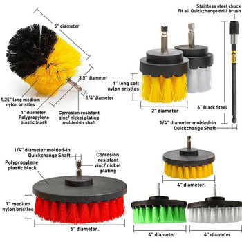 12/21 Pcs Electric Drill Brush Attachment Set Cleaning Kit Power Scrubber Pads