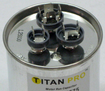 TitanPro TRCFD5575 HVAC Round Dual Motor Run Capacitor 55/7.5 MFD 440/370 Volts