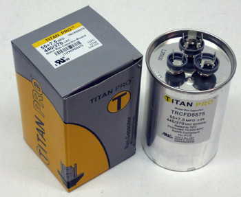 TitanPro TRCFD5575 HVAC Round Dual Motor Run Capacitor 55/7.5 MFD 440/370 Volts