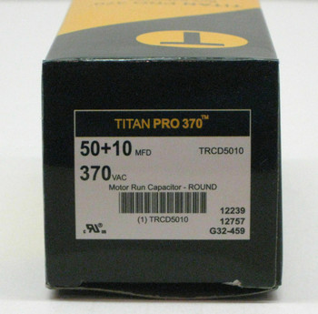 TitanPro TRCD5010 HVAC Round Dual Motor Run Capacitor 50/10 MFD/UF 370 Volts