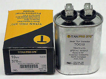 TOC10-10 LOT of 10 of Oval 10 mfd uf 370 Volts Motor Run Capacitor Titan Pro