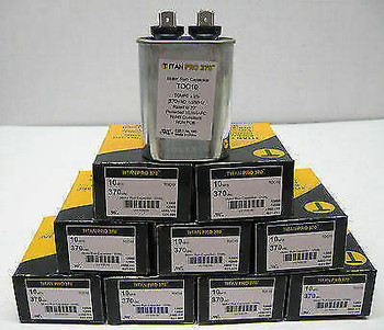 TOC10-10 LOT of 10 of Oval 10 mfd uf 370 Volts Motor Run Capacitor Titan Pro