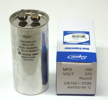 Air Conditioning HVAC Round Fan Motor Run Capacitor 100 MFD 370 Volts