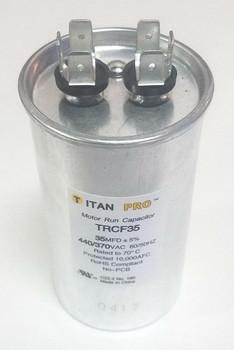 Titan Pro Motor Run Capacitor 35 uf mfd 440/370 Volts Round