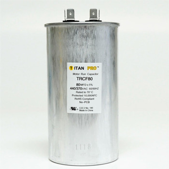 TitanPro TRCF80 HVAC Round Motor Run Capacitor 80 MFD/UF 440/370 Volts