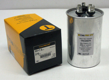 TitanPro TRCD5575 HVAC Round Dual Motor Run Capacitor 55/7.5 MFD/UF 370 Volts