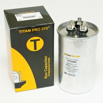 TitanPro TRCD605 HVAC Round Dual Motor Run Capacitor 60/5 MFD/UF 370 Volts