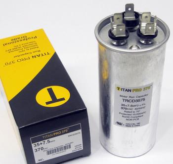 TitanPro TRCD3575 HVAC Round Dual Motor Run Capacitor 35/7.5 MFD/UF 370 Volts