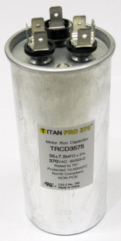 TitanPro TRCD3575 HVAC Round Dual Motor Run Capacitor 35/7.5 MFD/UF 370 Volts