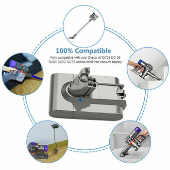 21.6V Battery For Dyson V6 SV03 SV04 DC58 DC59 DC61 DC62 Animal Handheld Vacuum