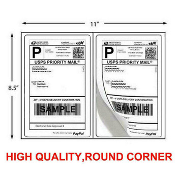 US 200 Shipping Labels 8.5x5.5 Rounded Corner Self Adhesive 2 Per Sheet USPS UPS