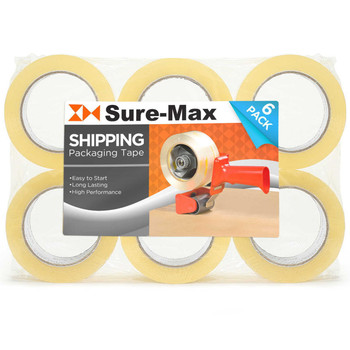 Sure-Max 72 Rolls 3 Extra-Wide Clear Shipping Packing Moving Tape 110  yds/330' ea - 2mil