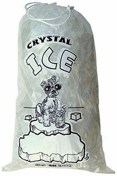 10 LB LBS 1.5 Mil Plastic Commercial Ice Bag Bags With Cotton Drawstring 100 PCs
