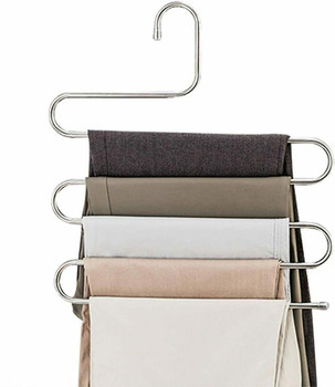 Trousers Hanger 5 Layers S Shape Pants Scarf Hanger Holder Closet Space Saver