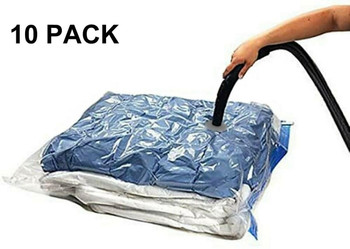 10 Pack: 6 SUPER Jumbo XL LARGEST Vacuum Space Saver Storage Bag + 4 Travel  Bags - Redstag Supplies