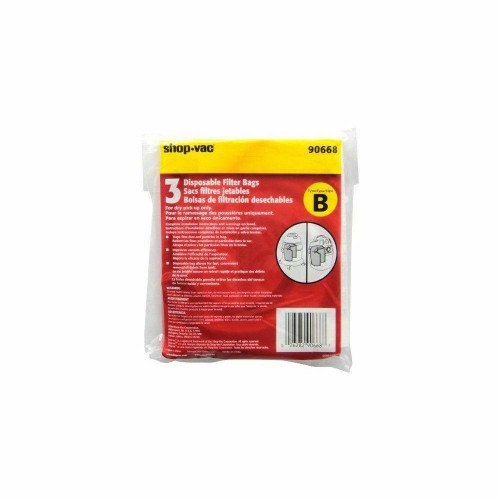 Shop Vac 90668 2-2.5 Gallon Type B All Around Vacuum Bag, 3-Pack