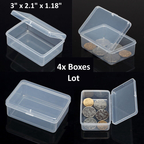 4PCS Small Plastic Storage Container Boxes Box DIY Coins Screws Jewelry Travel