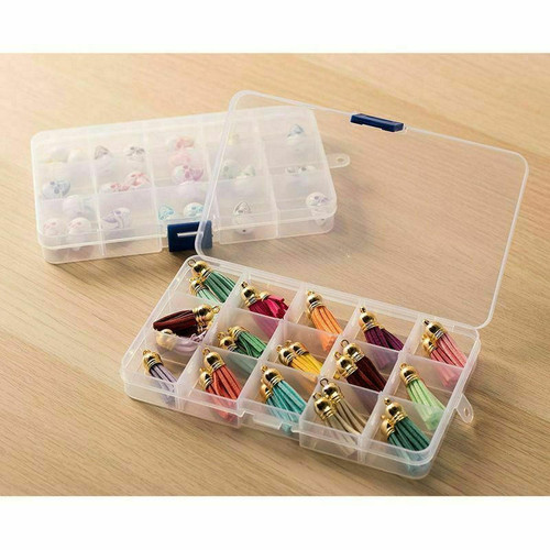 Clear Jewelry Box 6-Pack Plastic Bead Storage Container Earrings Organizer