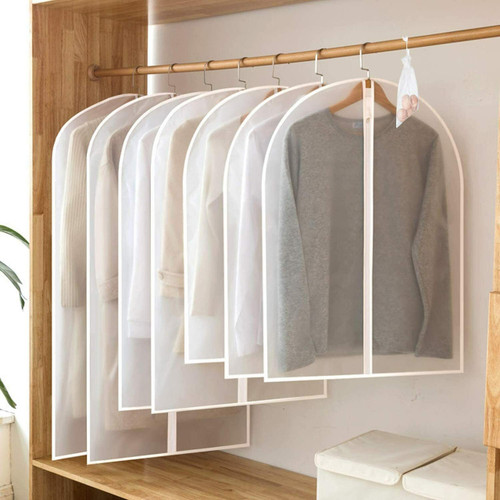 5 Pcs Garment Bag Travel Suit Dress Storage Clear Cover Full Zipper Coat Carrier 5 Pcs Garment Bag Travel Suit Dress Storage Clear Cover Full Zipper Coat Carrier