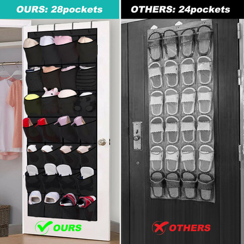 28 Over The Door Shoe Organizer Rack Hanging Storage Holder Hanger Bags Closets