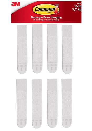 3M Command Picture Hanging Strips Large, 4 Pairs 8 Strips, Hold 16 lbs