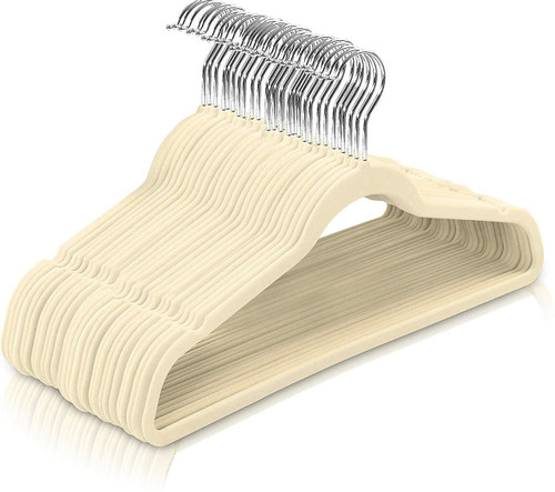 Utopia Home Velvet Suit Hangers 50 Pack Heavy Duty Non Slip Premium Ivory
