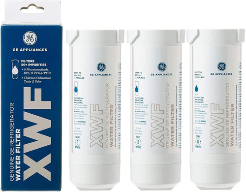 GE XWF Refrigerator Water Filter 3-Pack | No RFID Chip | Fits GE French Door Fridges GFE24 GFE26 GFE28 GDE21 GDE25 GNE21 GNE25 GNE27