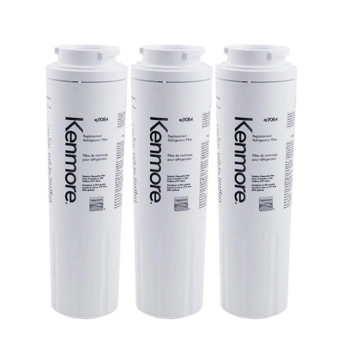 Kenmore 46-9084 & 46-9006 Refrigerator Water Filter, 3-Pack, kenmore 9006 filter, white color.