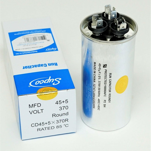 Air Conditioning HVAC Round Dual Motor Run Capacitor 45 5 MFD 370 Volt