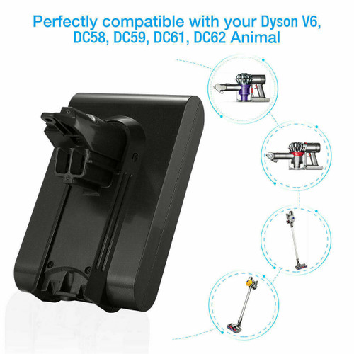 V6 21.6V 5.0Ah Battery For Dyson SV03 SV04 SV09 SV06 DC58 DC59 DC61 DC62 Animal