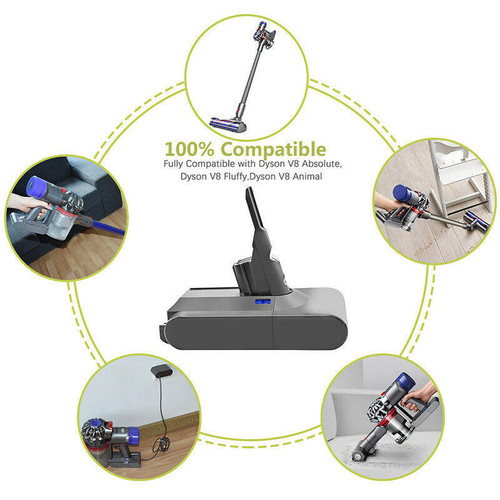 8000mAh for Dyson V8 Battery SV10 V8 Absolute V8 Animal Fluffy Cordless Vacuum