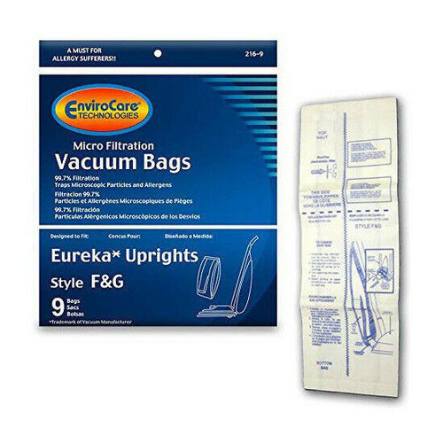 Type F and G Eureka Vacuum Cleaner Replacement Bag 9 Pack Eureka FandG bags 9pk