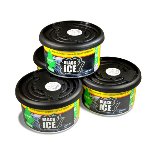 Little Trees Fiber Can Car Air Freshener 4-Pack Black Ice