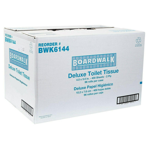 Boardwalk Two-Ply Toilet Tissue White 4 x 3 Sheet 400 Sheets/Roll 96 Rolls