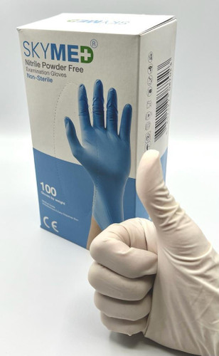 SKYMED Nitrile Gloves White, 100 - 400 - 1000 Pcs, Size S - M - L - XL