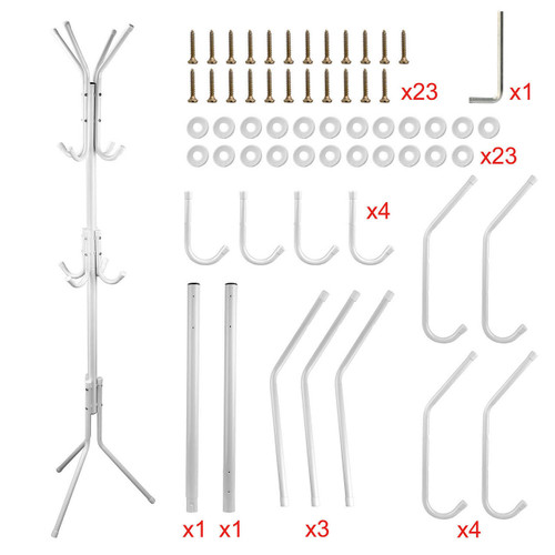 12 Hooks Metal Coat Rack Clothes Hat Bag Hanger Tree Stand Umbrella Holder 3Tie